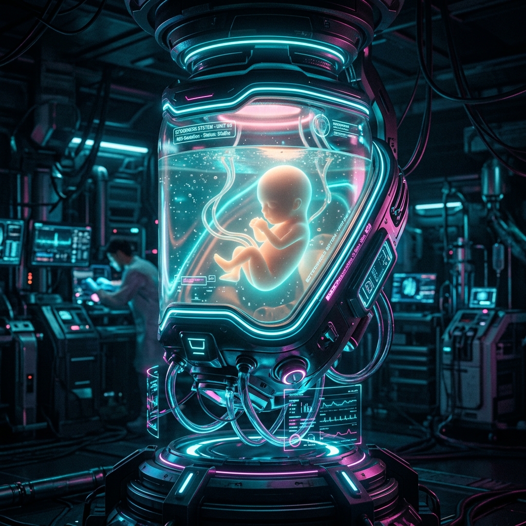 Artificial Womb Ectogenesis Pod Concept Graphic
